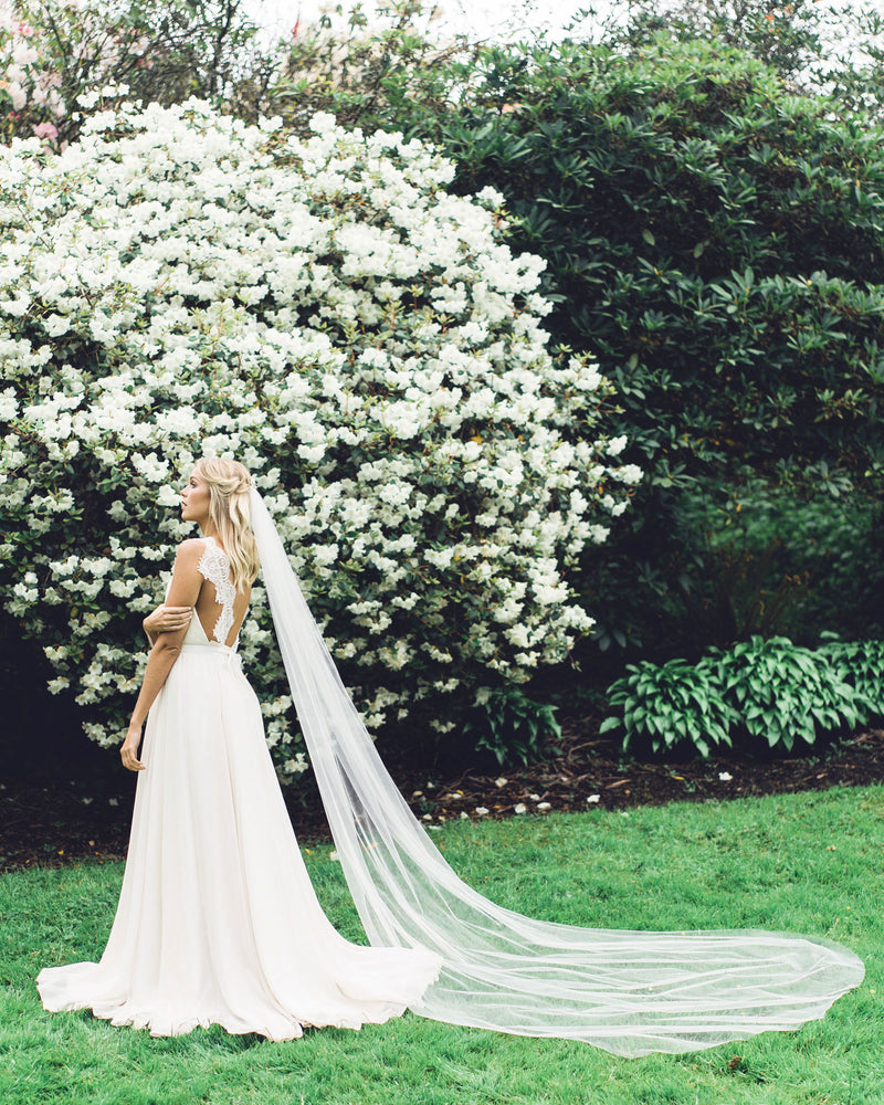 Lily Single Layer Cathedral Veil Atelier Elise Lily Single Layer Cathedral Veil Atelier Elise