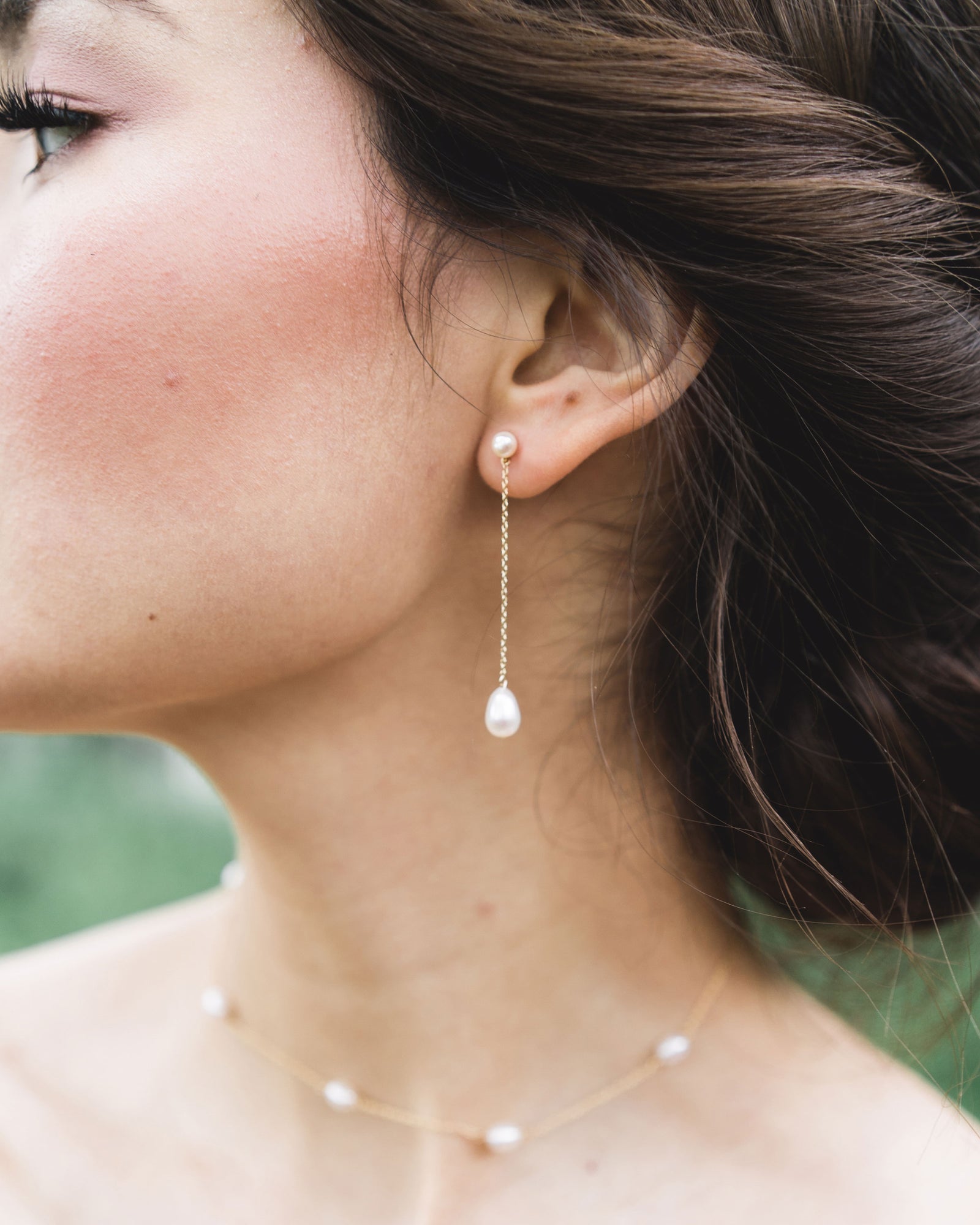 Teardrop Pearl Long Earrings – Atelier Elise